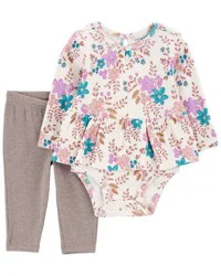 Carter's Baby 2-Piece Floral Peplum Bodysuit Pant Set Multi 3M