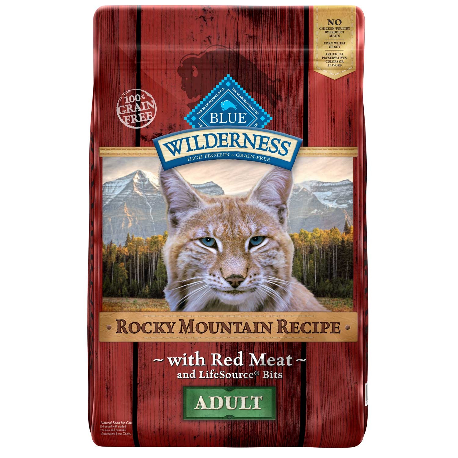 slide 1 of 1, Blue Buffalo Blue Wilderness Rocky Mountain Recipe Adult Red Meat Dry Cat Food, 10 lb