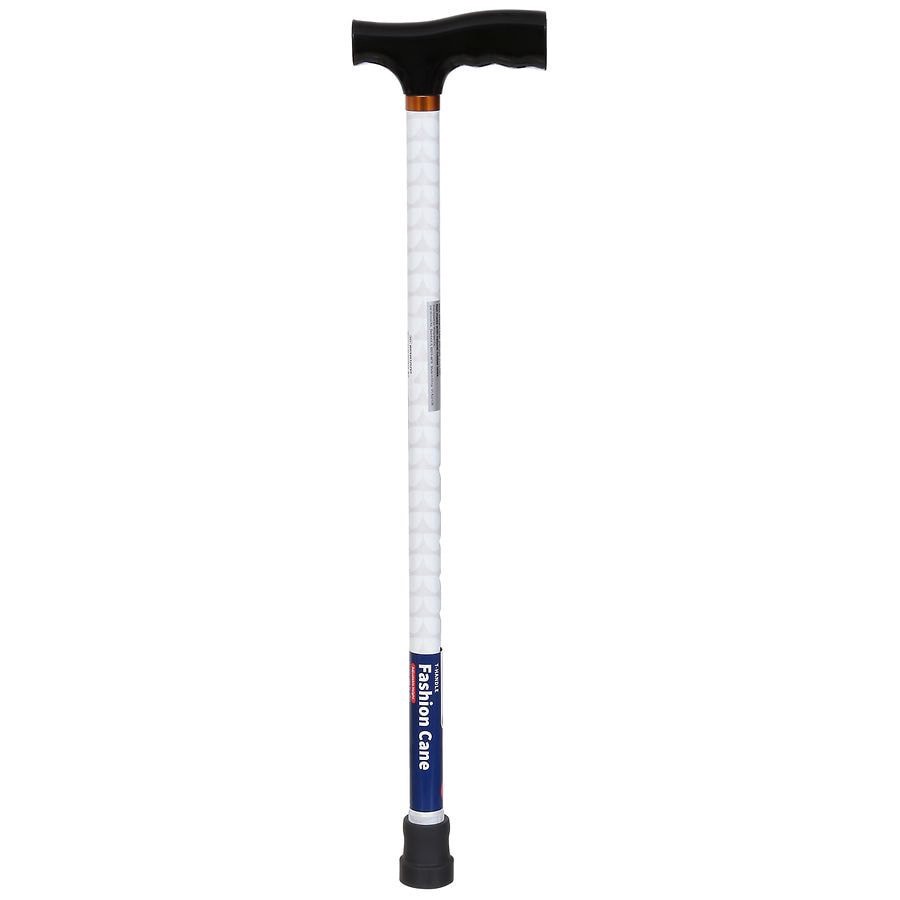 slide 1 of 5, Walgreens T-Handle Cane, Wing Print, White, 1 ct