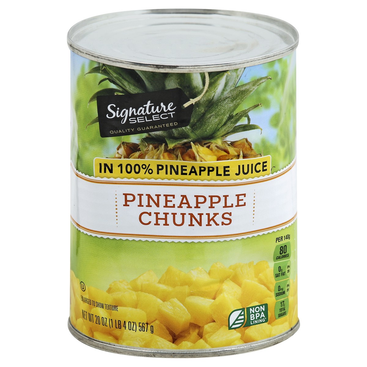 slide 4 of 4, Signature Select Pineapple Chunks 20 oz, 20 oz