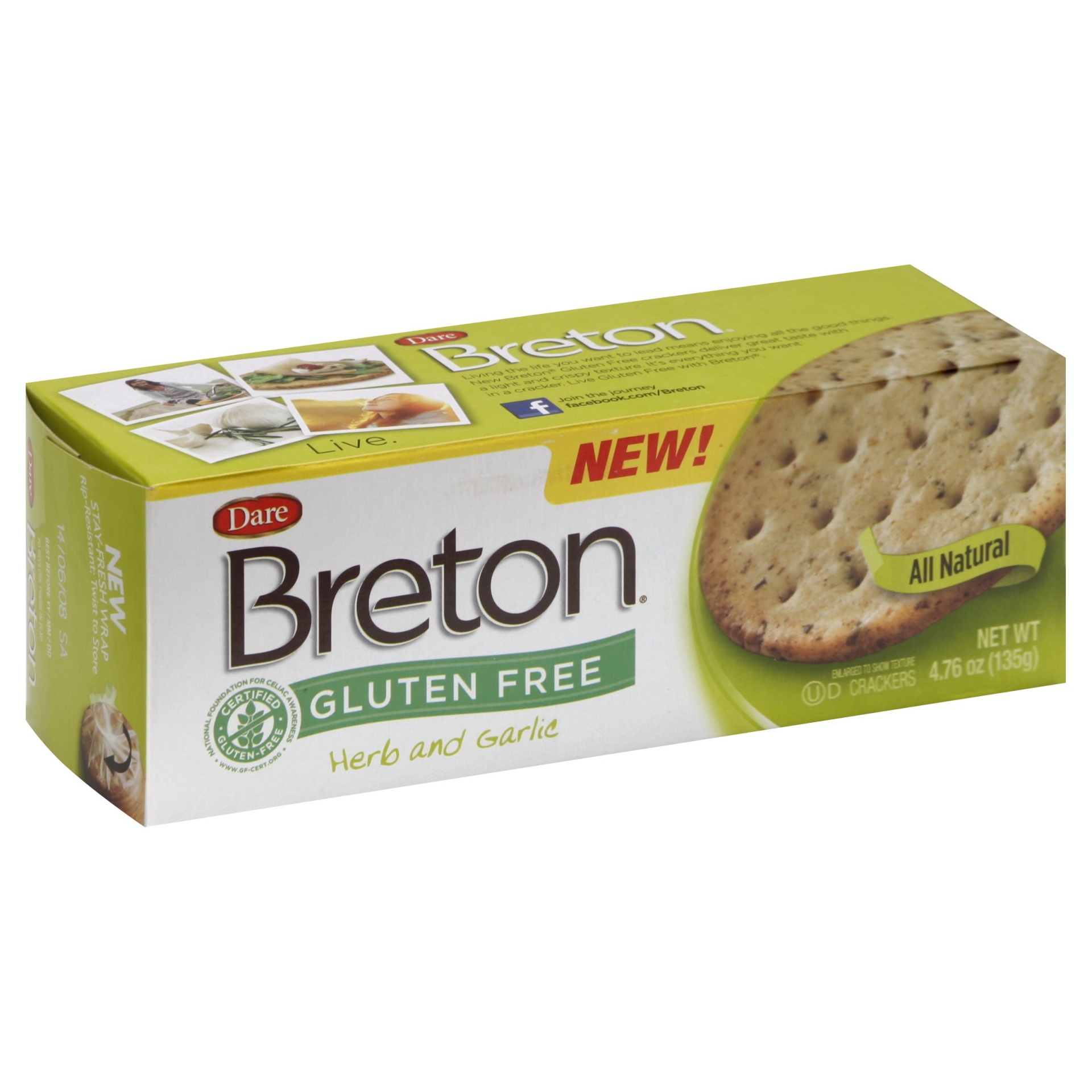 Breton Gluten Free Herb and Garlic Cracker 4.76 oz Shipt