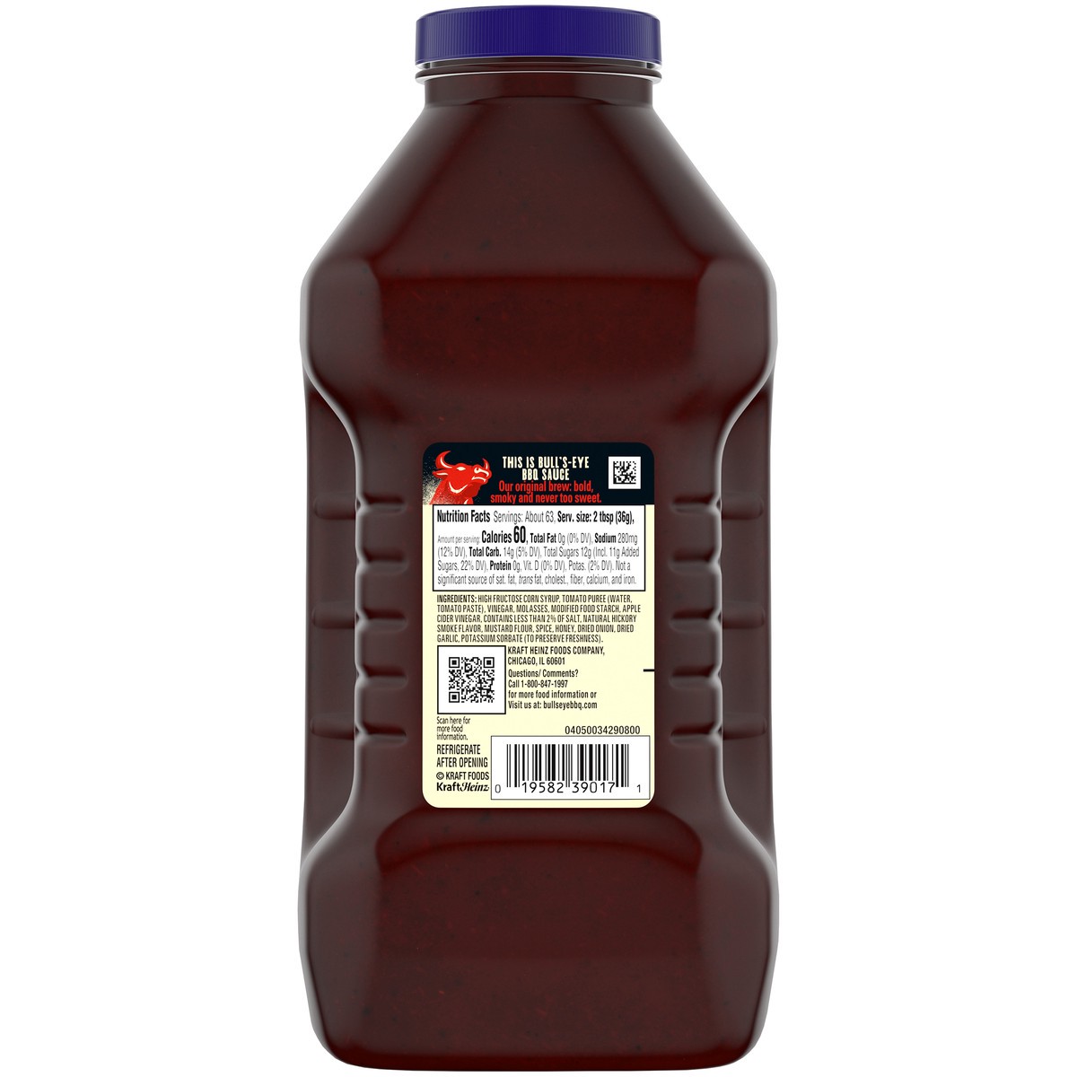 slide 2 of 9, Bull's-Eye Original BBQ Sauce, 80 oz Jug, 