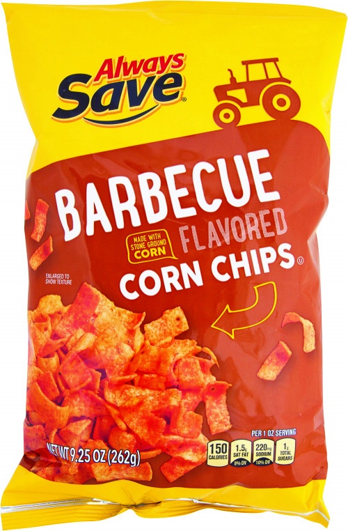 slide 1 of 1, Always Save Barbecue Flavored Corn Chips, 9.25 oz