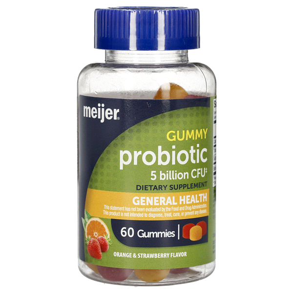 slide 1 of 3, MEIJER WELLNESS Meijer 5 Billion CFU Probiotic Gummy, 60 ct