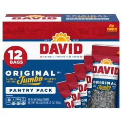 DAVID Jumbo Sunflower Seeds, Original Flavor, 1.625 oz. (Pack of 12)