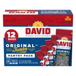 DAVID Jumbo Sunflower Seeds, Original Flavor, 1.625 oz. (Pack of 12)