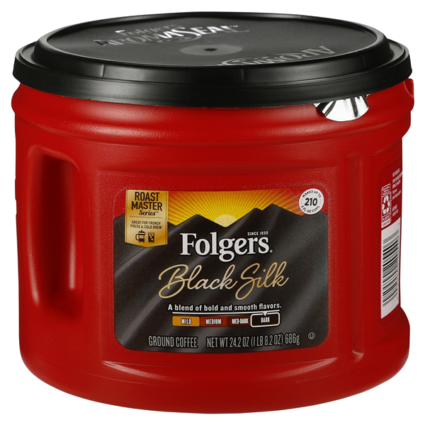 slide 1 of 1, Folgers Ground Coffee Black Silk - 24.2 oz, 24.2 oz