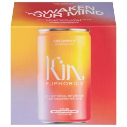Kin Euphorics Energizing Flow Kinz Spritz Functional Beverage 4 - 8 fl oz Cans