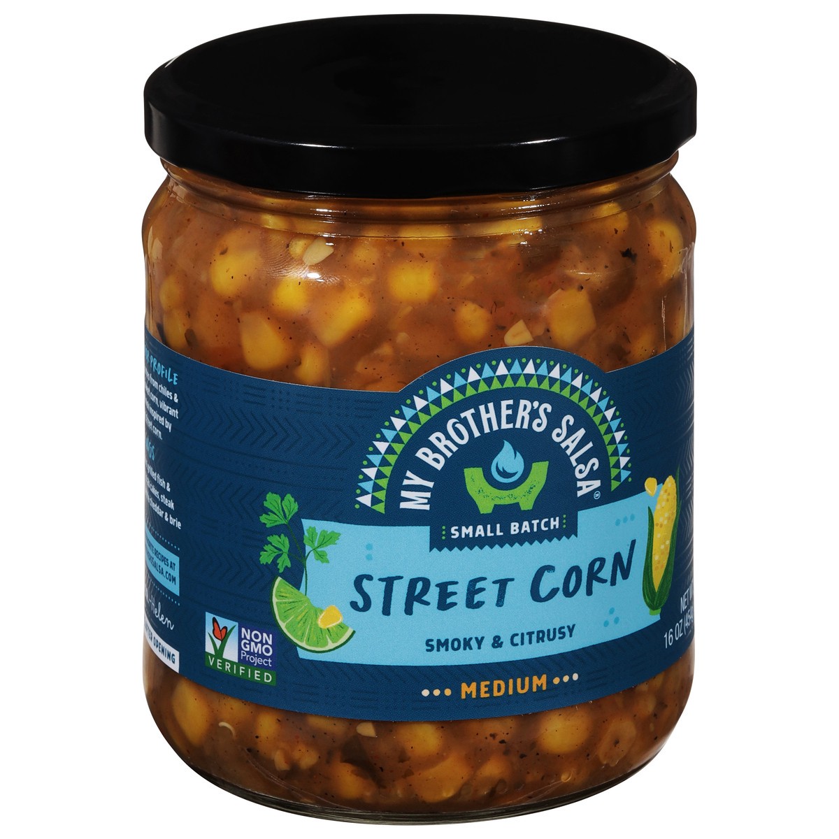 slide 3 of 13, My Brother's Salsa Medium Small Batch Street Corn - 16 oz, 16 oz