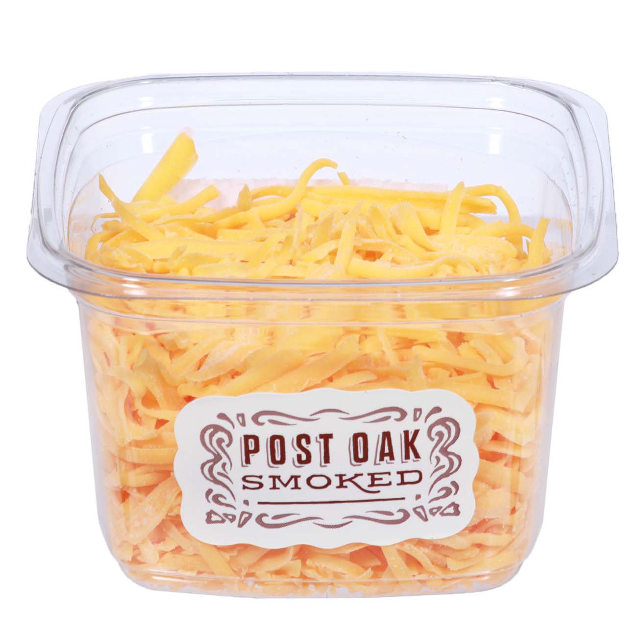 slide 1 of 1, H-E-B Deli Post Oak Smoked Cheddar Shredded Cheese, per lb