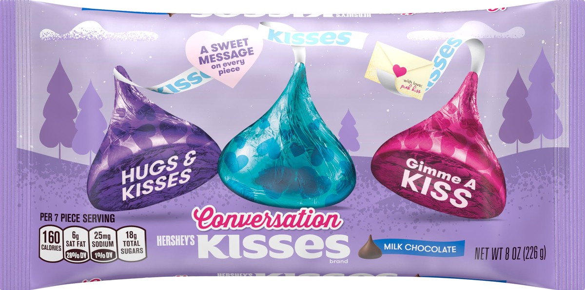 slide 2 of 5, Kisses Conversation Milk Chocolate 8 oz, 8 oz