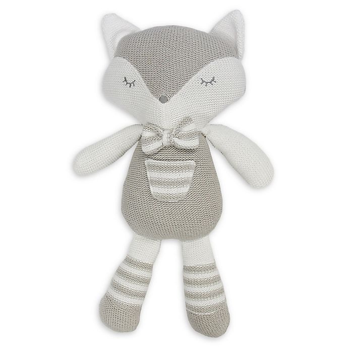 slide 1 of 4, Living Textiles Charley Fox Knitted Plush Toy - Grey, 1 ct