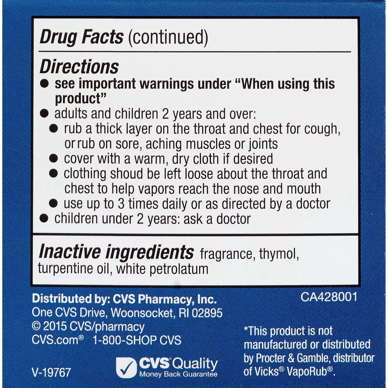 slide 5 of 5, Cvs Medicated Chest Rub Cough Suppressant, 1.76 Oz, 1.76 oz