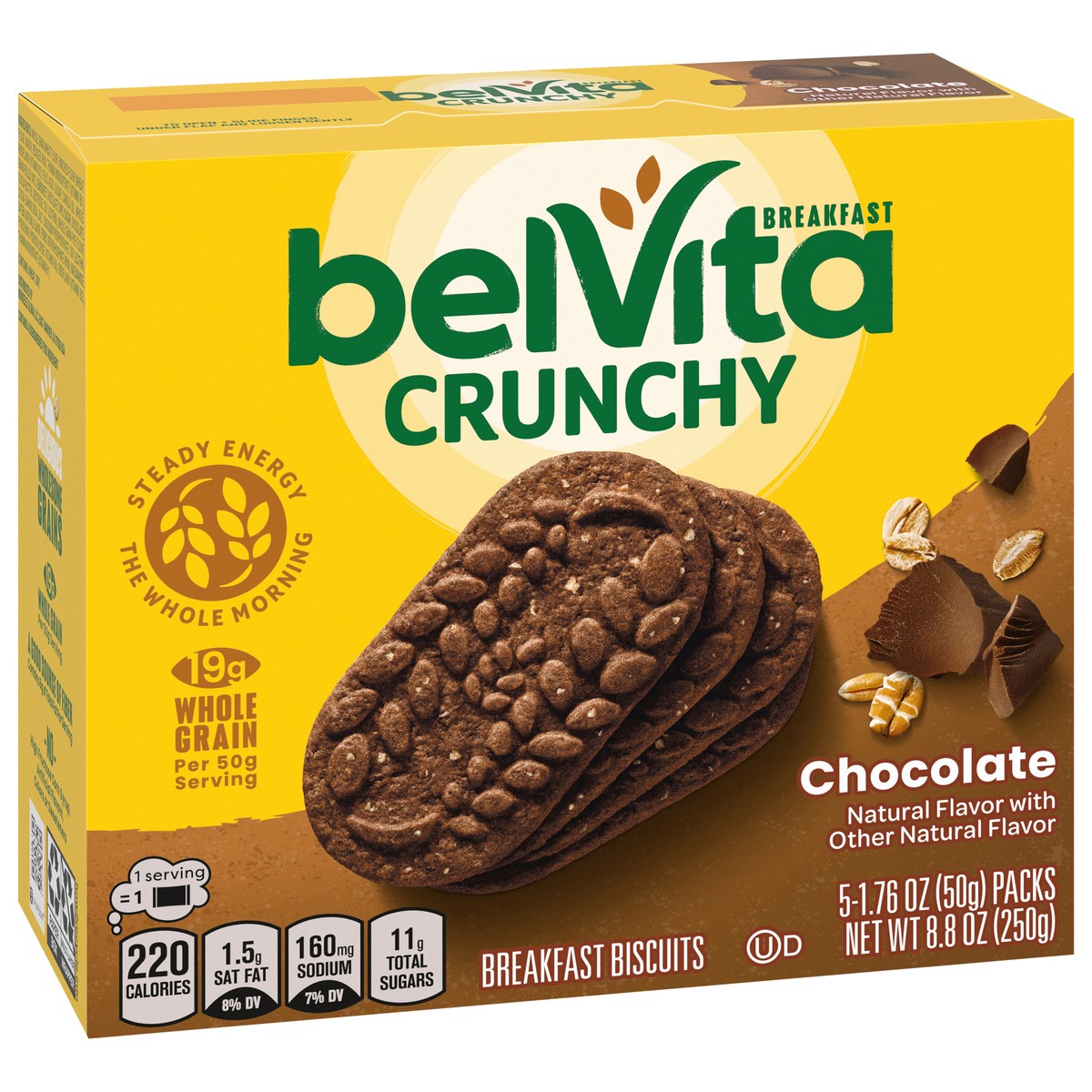 slide 2 of 9, belVita Chocolate Breakfast Biscuits, 5 Packs (4 Biscuits Per Pack), 8.8 oz