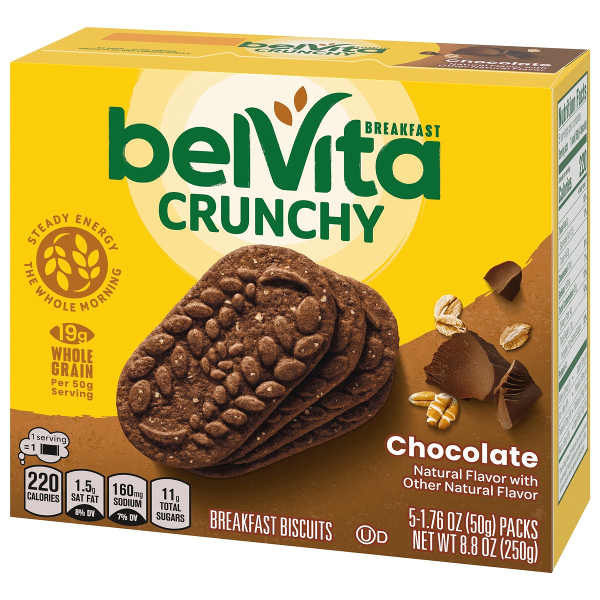 slide 3 of 9, belVita Chocolate Breakfast Biscuits, 5 Packs (4 Biscuits Per Pack), 8.8 oz