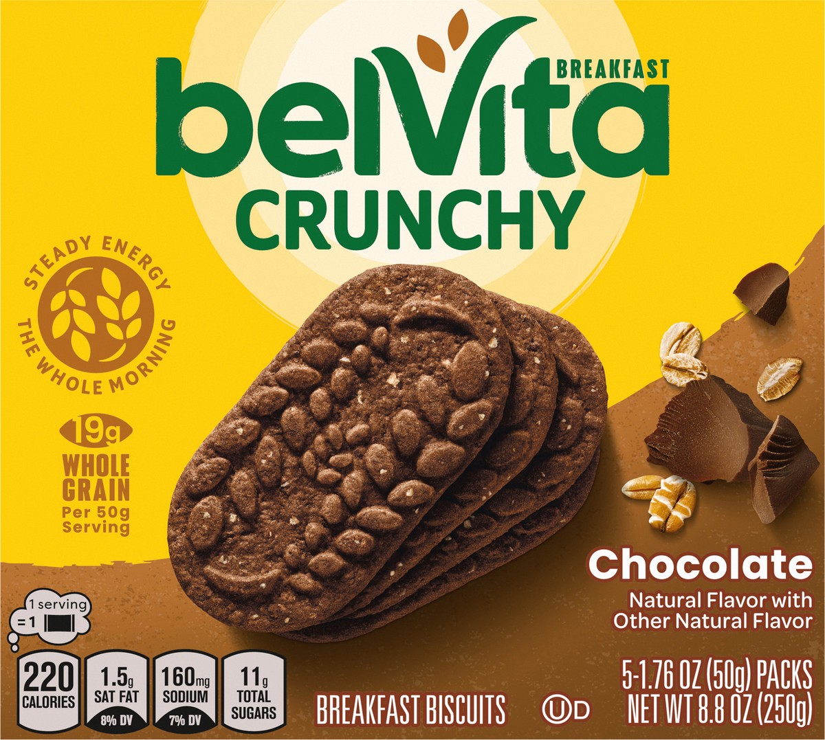 slide 6 of 9, belVita Chocolate Breakfast Biscuits, 5 Packs (4 Biscuits Per Pack), 8.8 oz