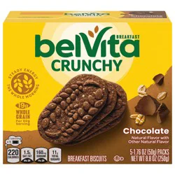 belVita Chocolate Breakfast Biscuits, 5 Packs (4 Biscuits Per Pack) - 8.8 oz