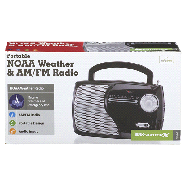 slide 1 of 1, WeatherX Portable NOAA Weather & AM/FM Radio, 1 ct