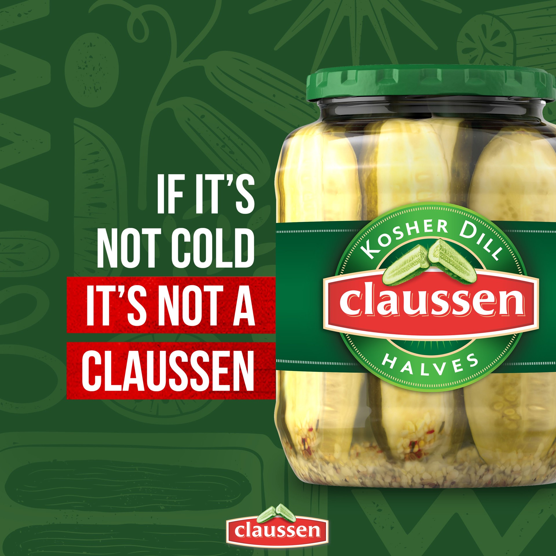 slide 5 of 5, Claussen Kosher Dill Halves Pickles, 32 fl oz