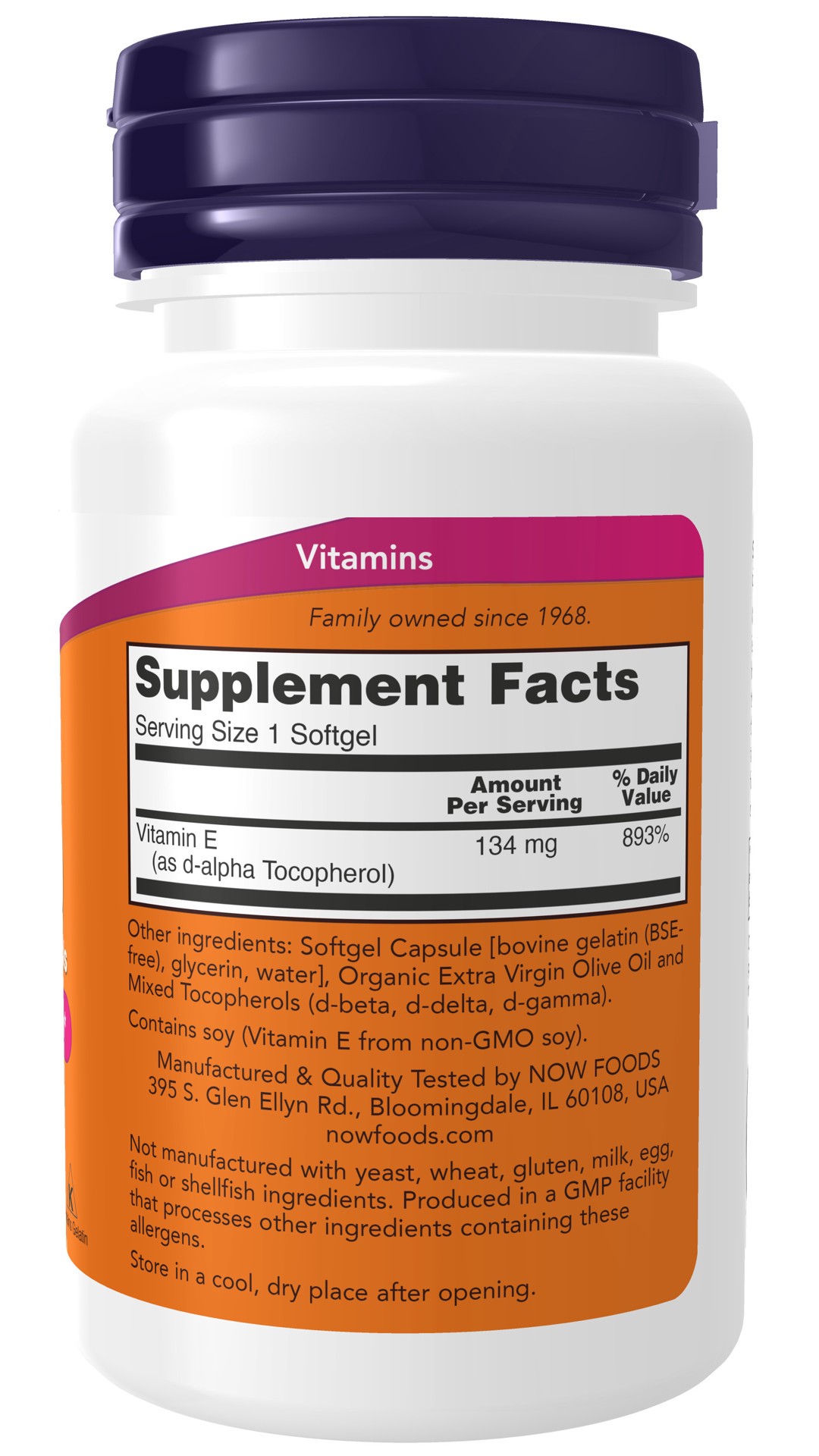 slide 2 of 4, NOW Vitamin E-200 With Mixed Tocopherols - 100 Softgels, 100 ct