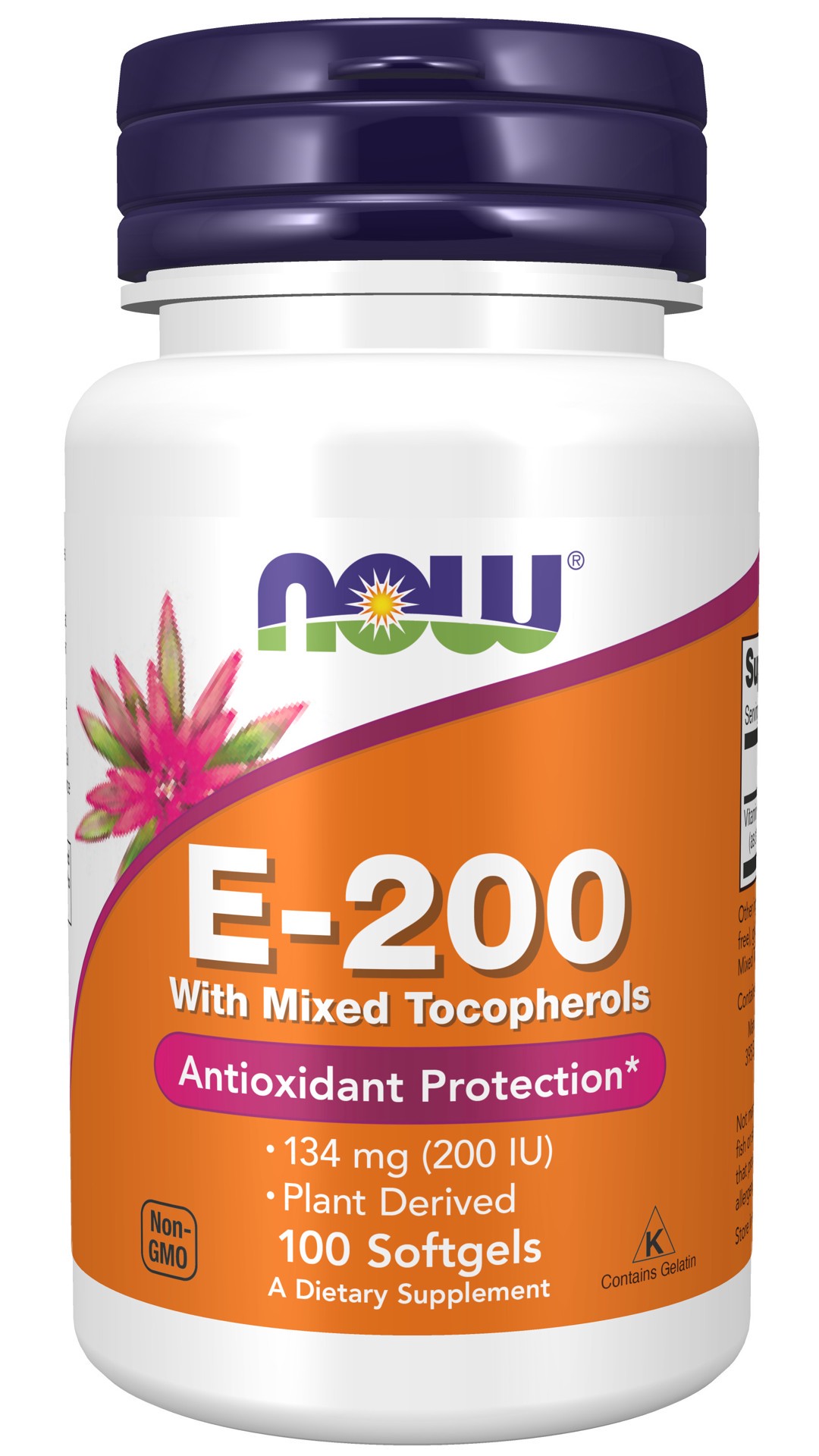 slide 1 of 4, NOW Vitamin E-200 With Mixed Tocopherols - 100 Softgels, 100 ct