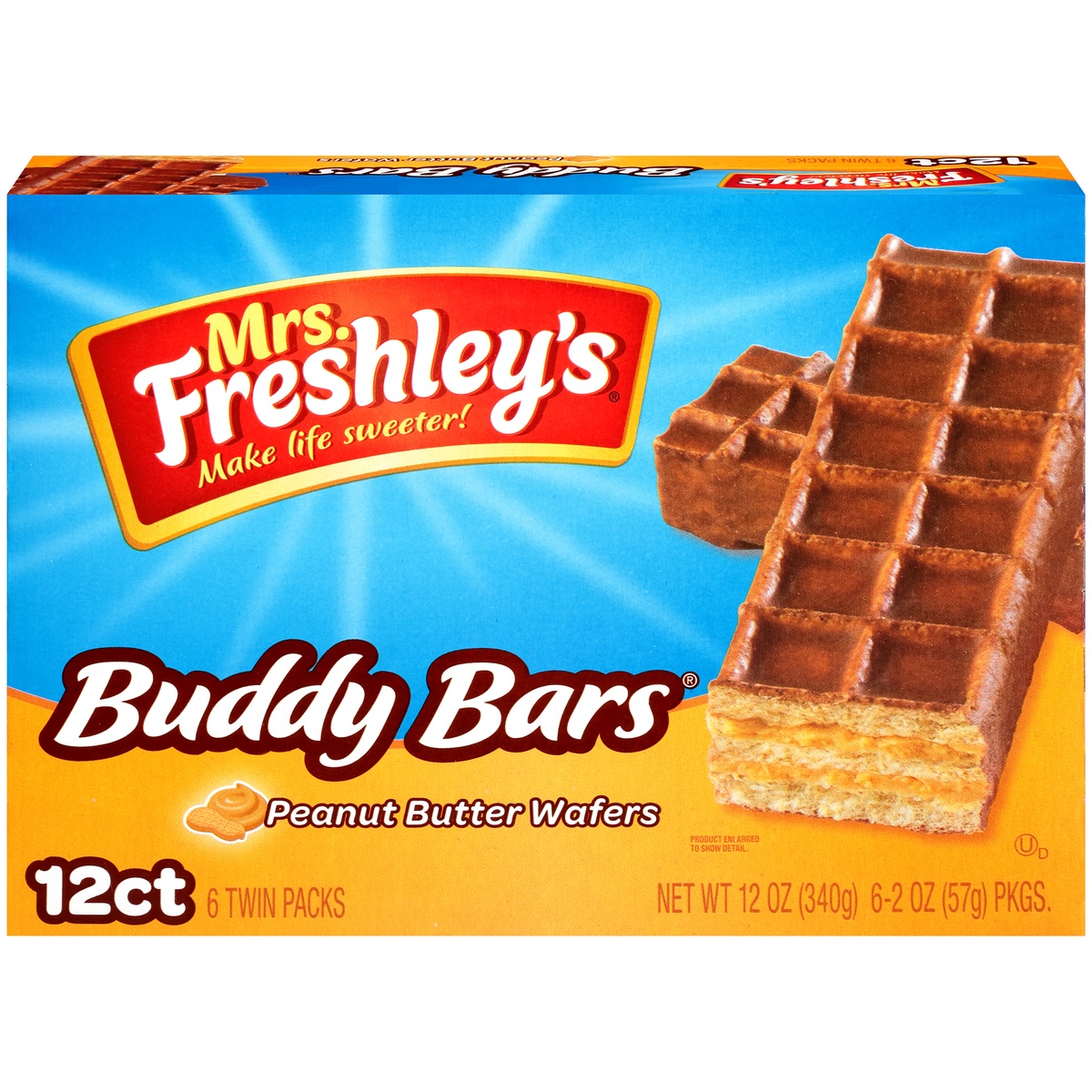 slide 1 of 8, Mrs. Freshley's Freshlys Buddy Bars Box, 6 ct; 2 oz