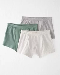 Littleplanet 3-Pack Organic Cotton Boxer Shorts - Neutral, Size 8