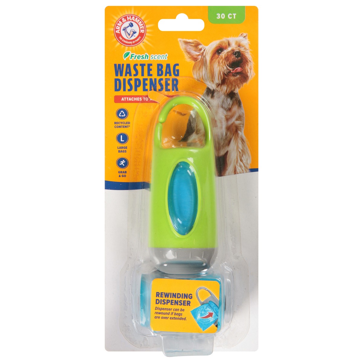 slide 11 of 11, ARM & HAMMER Arm & Hammer Dispenser & Disposable Waste Bag Set, 30 ct