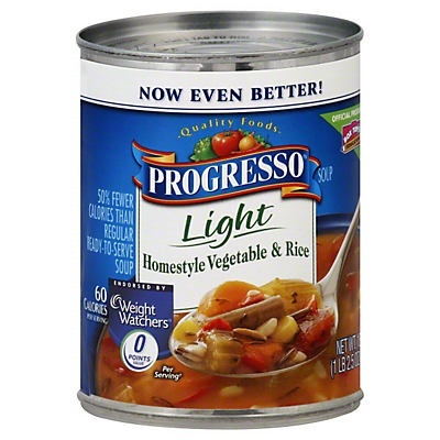 slide 1 of 1, Progresso Light Homestyle Vegetable & Rice Soup, 18.5 oz