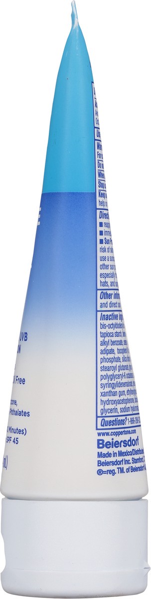 slide 8 of 9, Coppertone Complete Broad Spectrum SPF 45 Face Sunscreen Lotion 2.5 fl oz, 2.5 fl oz