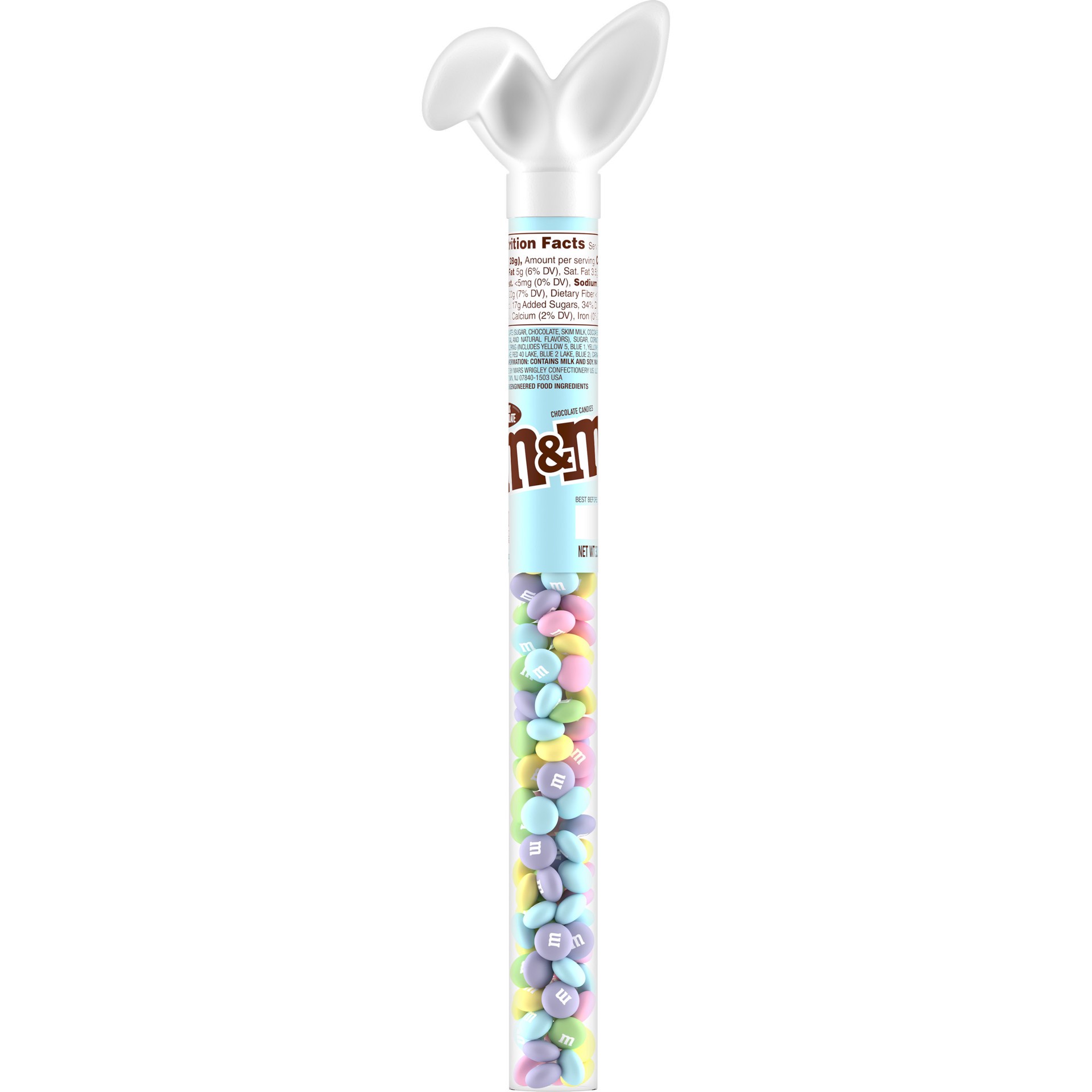 slide 1 of 8, M&M's Milk Chocolate Pastel Blend Easter Candy Bunny Cane, 3 oz, 3 oz