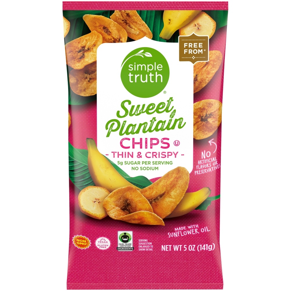 slide 1 of 1, Simple Truth Sweet Plantain Chips, 5 oz