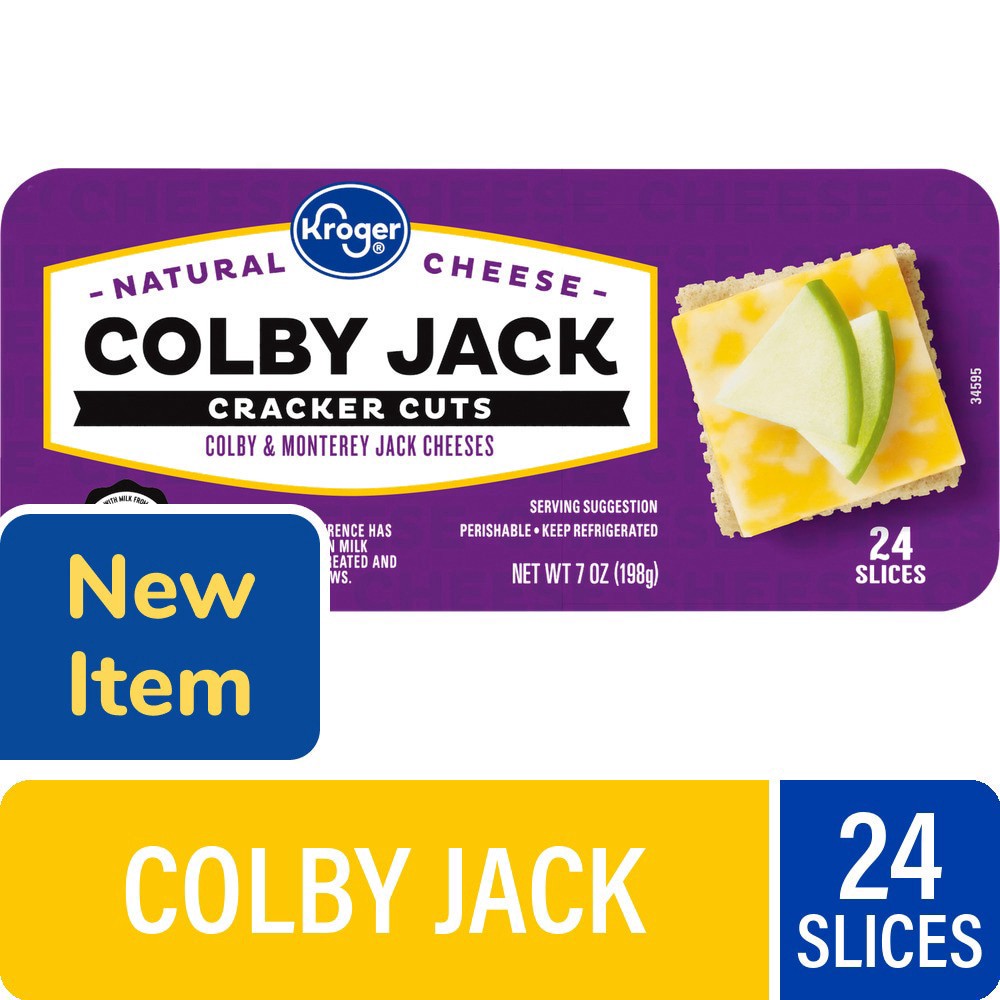 slide 1 of 1, Kroger® Colby Jack Cracker Cuts Sliced Cheese, 24 ct