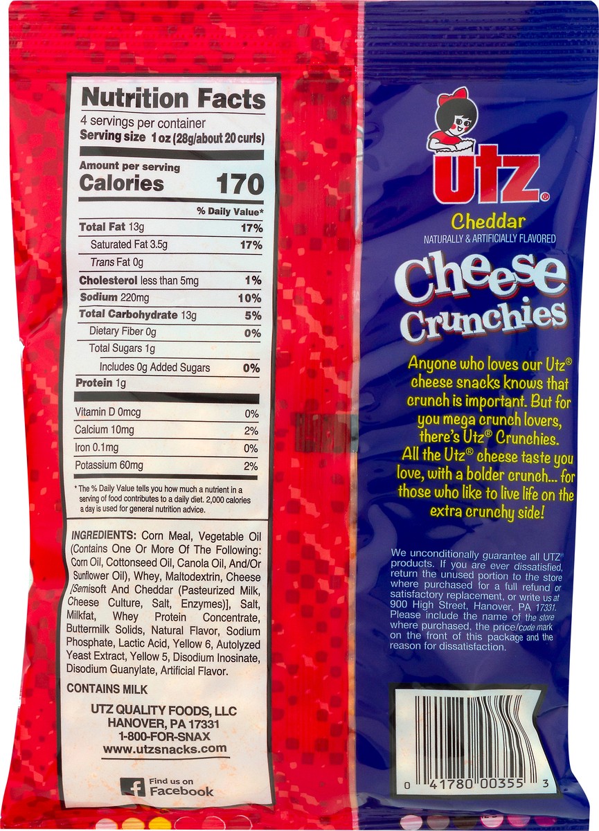 slide 7 of 11, Utz Cheddar Cheese Crunchies 4 oz, 4 oz