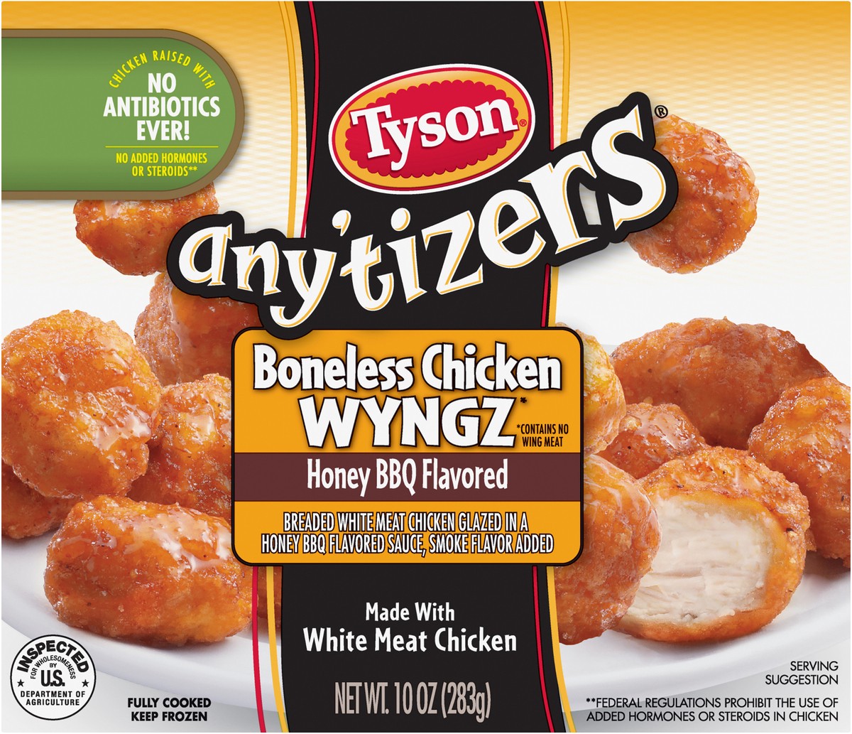 slide 2 of 11, TYSON ANYTIZERS Tyson Any'tizers Honey BBQ Boneless Chicken Bites, 10 oz. (Frozen), 283.50 g