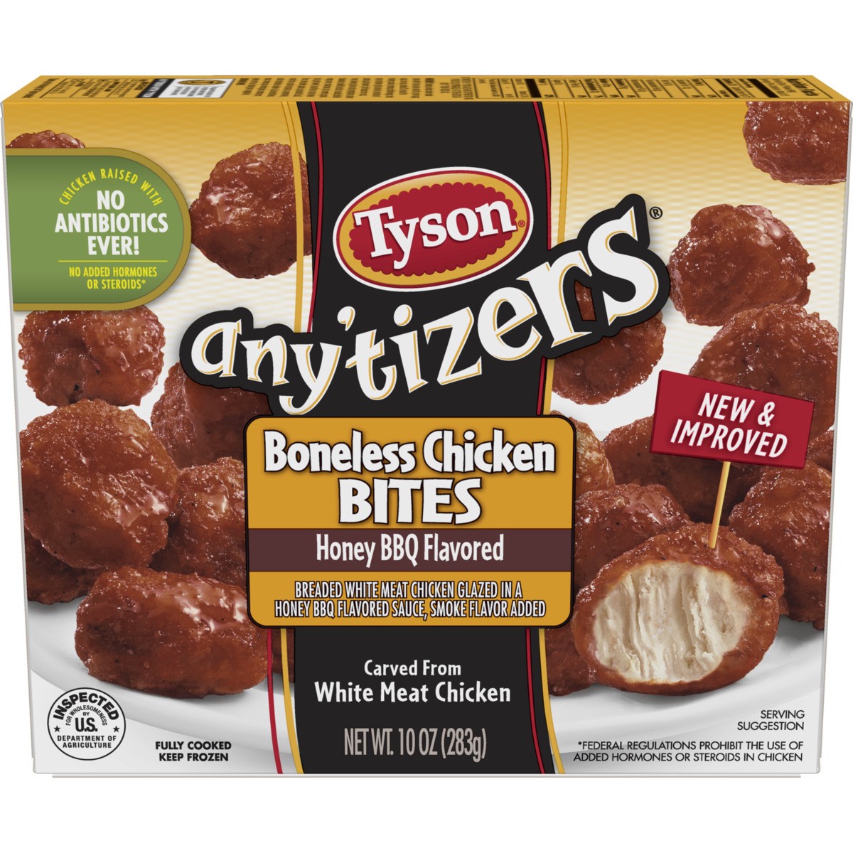 slide 10 of 11, TYSON ANYTIZERS Tyson Any'tizers Honey BBQ Boneless Chicken Bites, 10 oz. (Frozen), 283.50 g