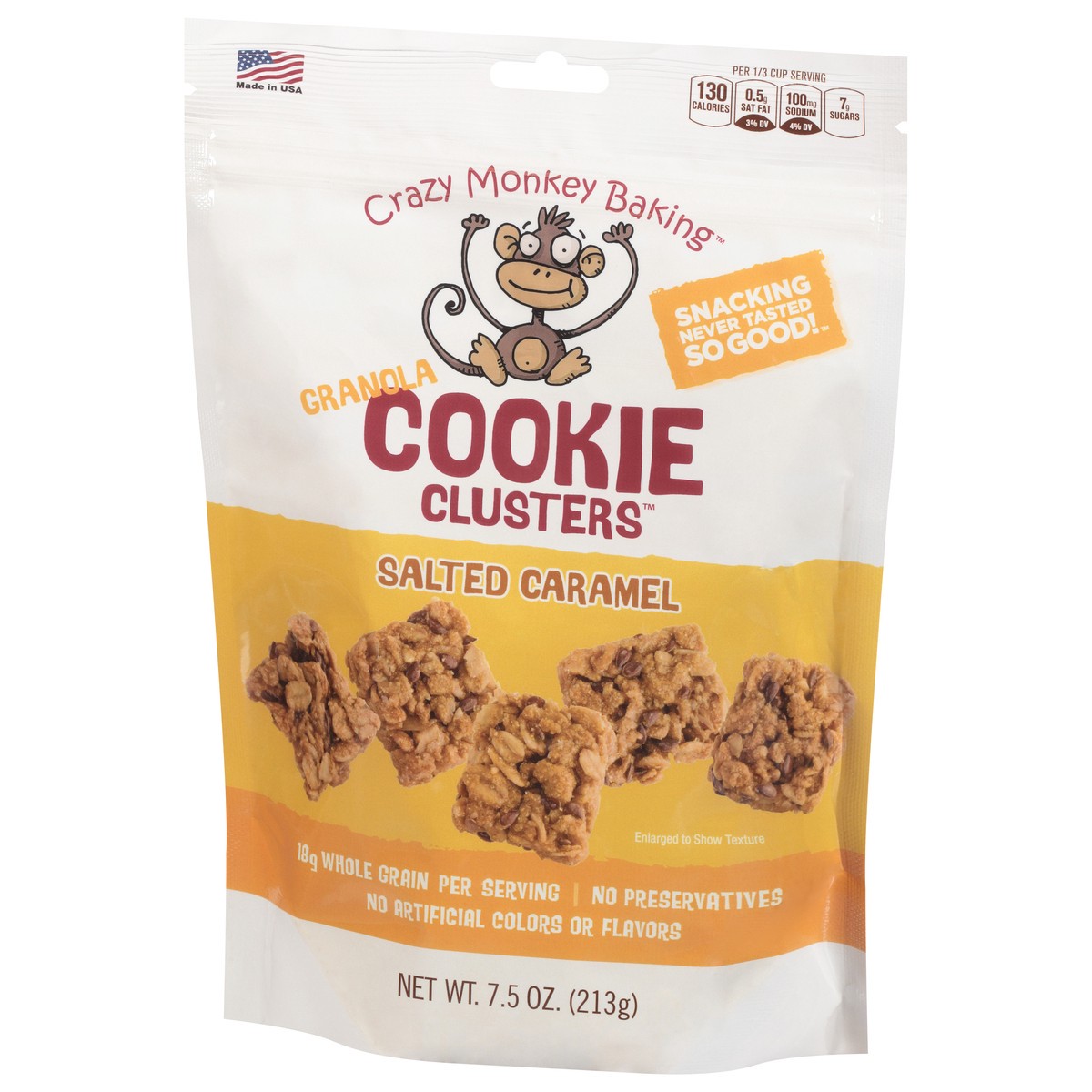 slide 6 of 13, Crazy Monkey Baking Granola Salted Caramel Cookie Clusters 7.5 oz, 7.5 oz