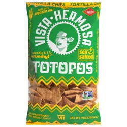 Vista Hermosa Tortilla Chips White Corn Sea Salt - 9 oz
