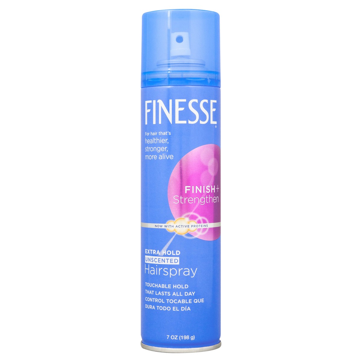 slide 1 of 1, Finesse Touchables Hair Spray Aerosol Unscented Extra Hold, 7 oz