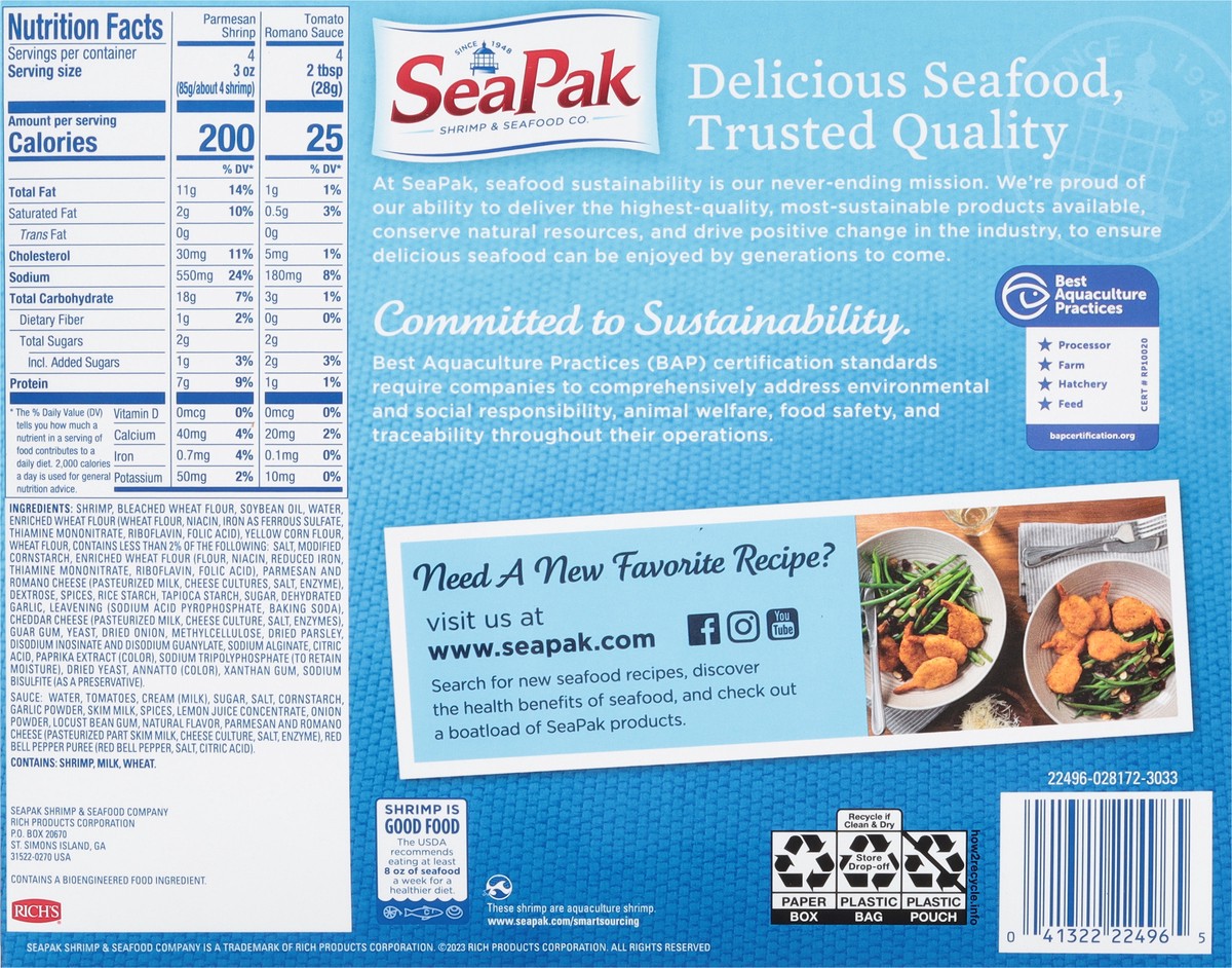 slide 2 of 9, SeaPak Parmesan Shrimp Jumbo Family Size 16 oz, 16 oz