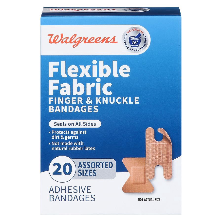 slide 1 of 5, Walgreens Flexible Fabric Bandages, 20 ct