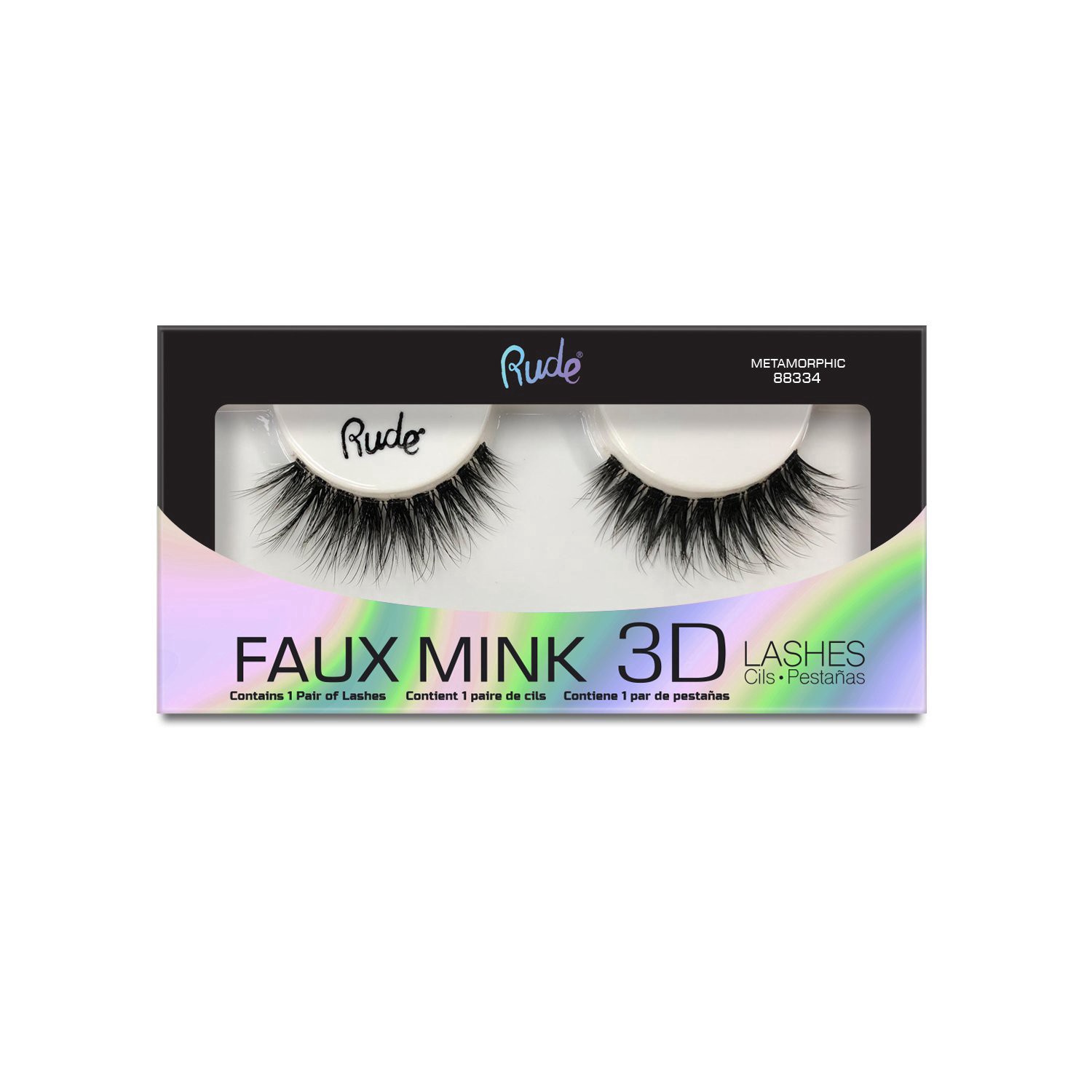 slide 1 of 1, Rude Cosmetics Faux Mink 3D Lashes - Metamorphic, 1 ct