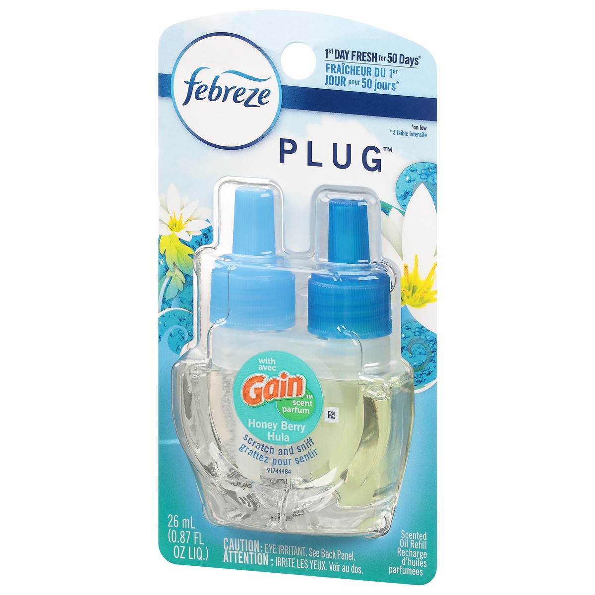 slide 2 of 10, Febreze Plug Honey Berry Hula with Gain Scent Air Freshener Refill, 0.87 fl oz