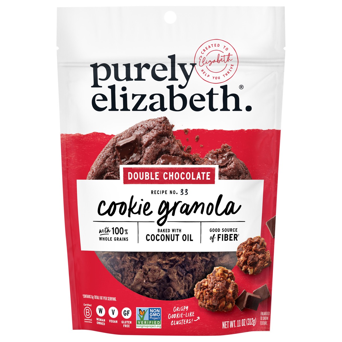 slide 1 of 1, Purely Elizabeth Double Chocolate Cookie Granola Gluten-Free Non GMO 11 oz, 11 oz