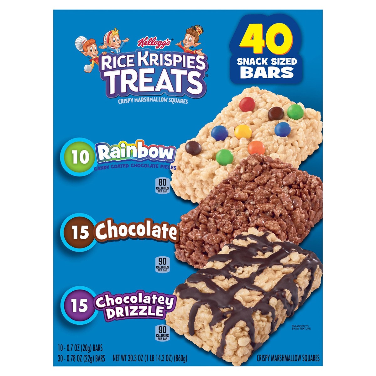slide 4 of 10, Rice Krispies Treats Marshmallow Snack Bars, Kids Snacks, Lunch Snacks, Variety Pack, 30.3oz Box, 40 Bars, 30.3 oz