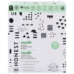 Honest Sensitive Clean Conscious Fragrance Free Wipes 4 - 72 Wipe Packs