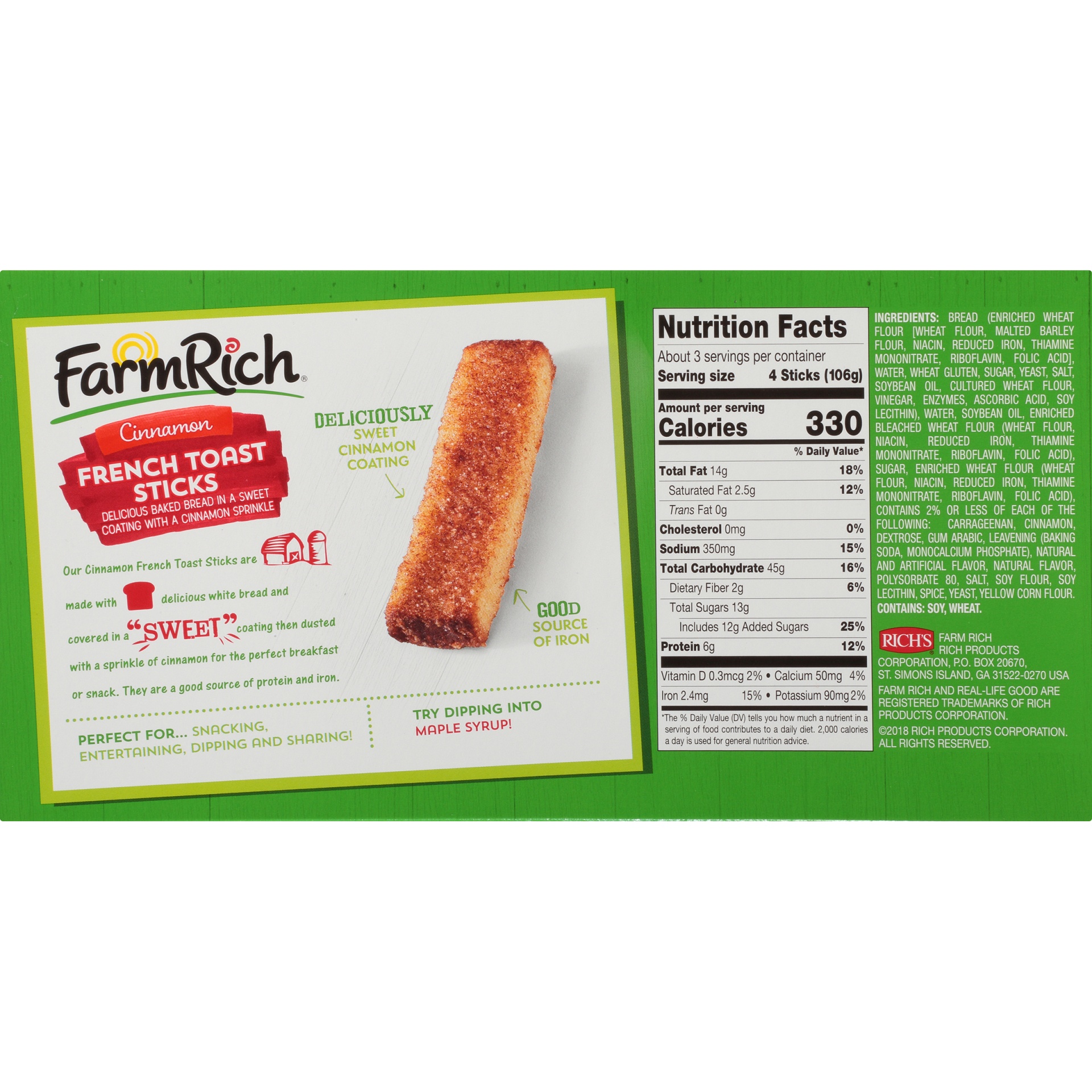 slide 6 of 8, Farm Rich Cinnamon French Toast Sticks, 12 oz