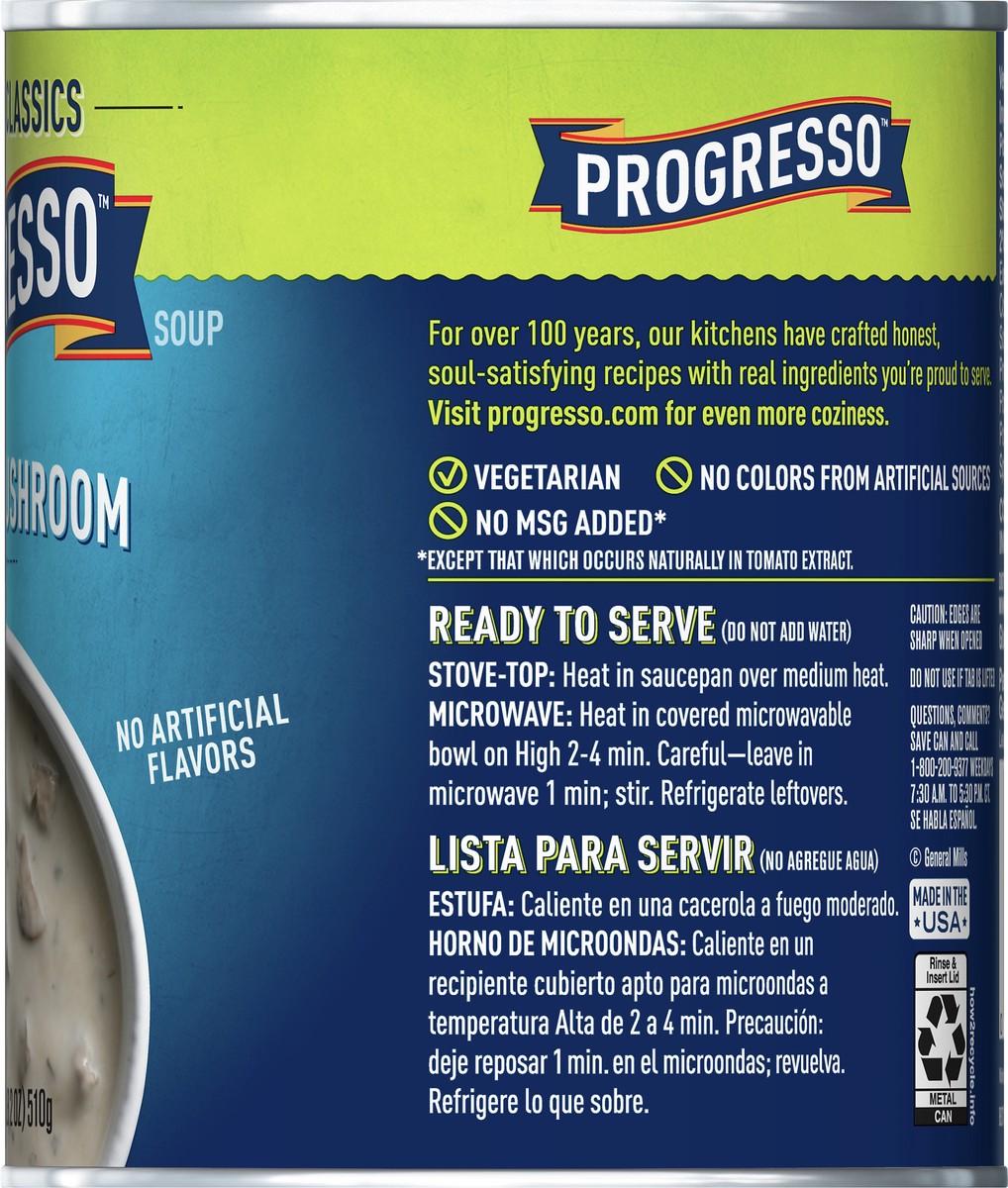 slide 5 of 9, Progresso Vegetable Classics, Creamy Mushroom Canned Soup, Gluten Free, 18 oz., 18 oz