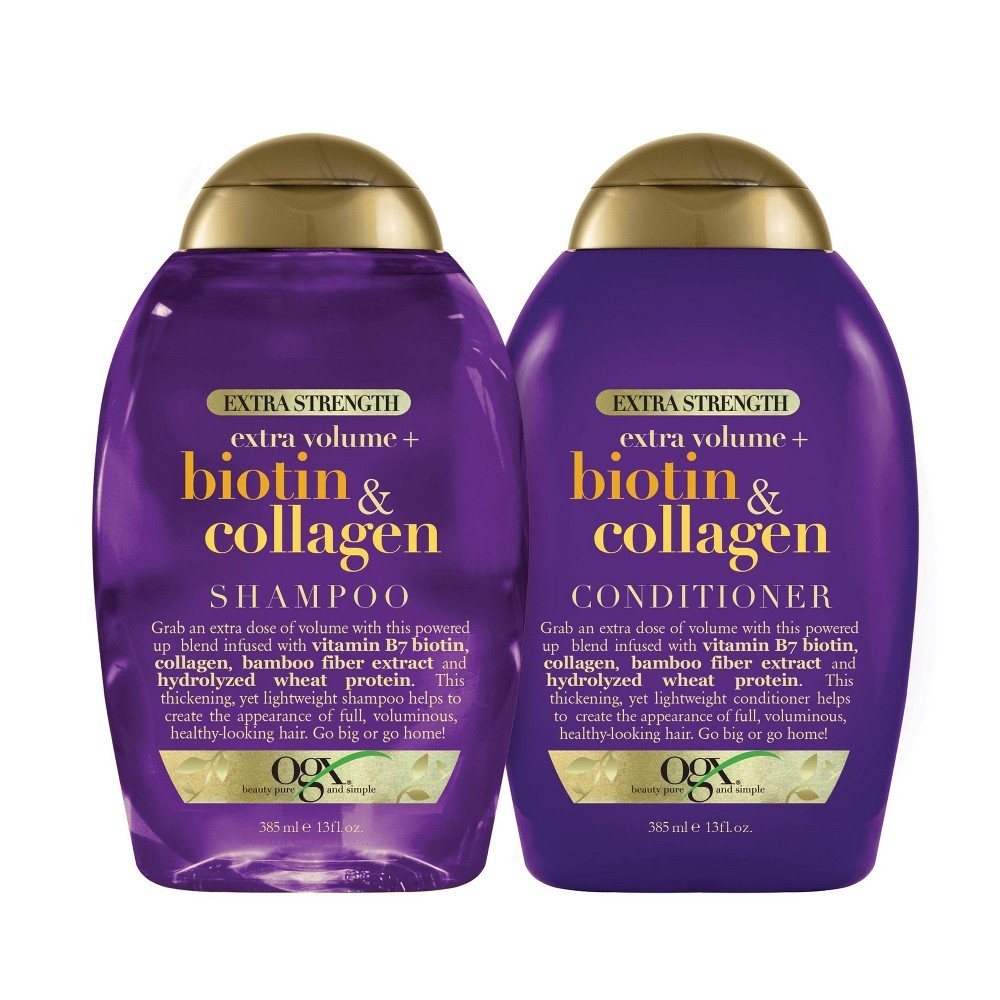 slide 3 of 3, OGX Extra Strength Biotin & Collagen Conditioner, 13 oz