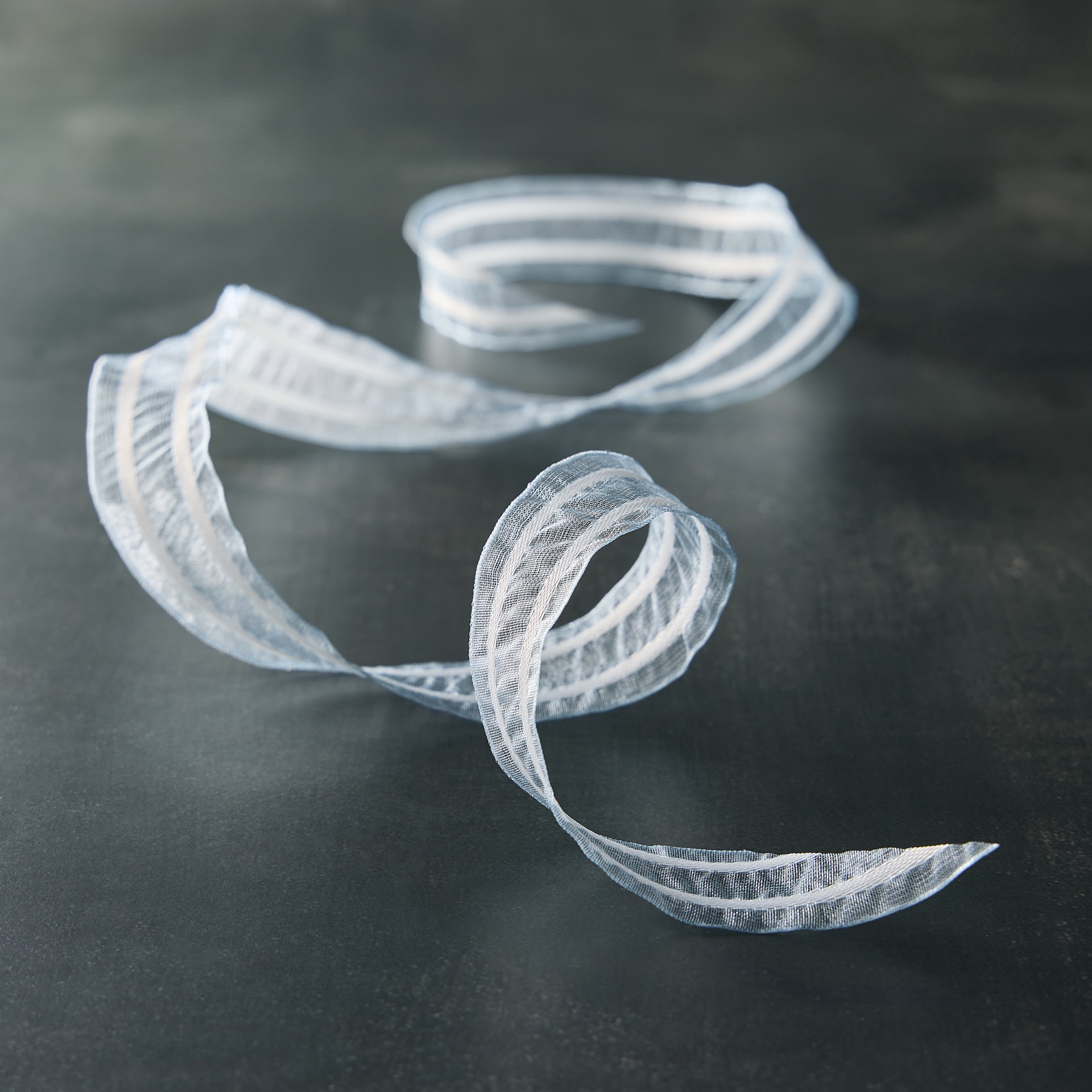 slide 2 of 2, 1" X 3yd. Light Blue Stripe Organza Ribbon By Celebrate It, 1 in x 3 yd